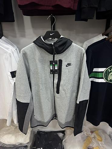 Мужская толстовка, XL, 2XL, Nike, Новый, цвет - Серый, Самовывоз