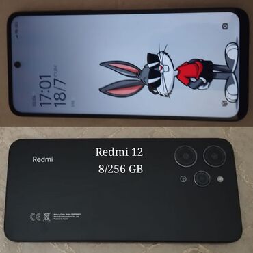 Redmi: Redmi 12, 256 GB, rəng - Qara, Sensor, Barmaq izi, Face ID