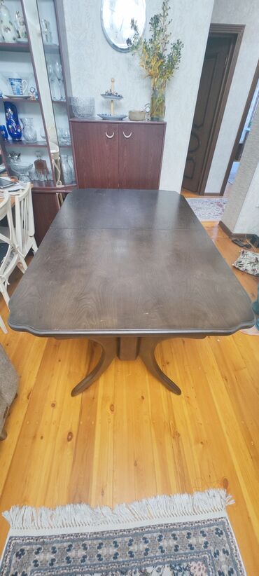 деревянный обеденный стол раздвижной: Стол для зала, Б/у, Складной, Овальная