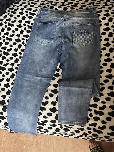 pull and bear: Mavi rəngdə klassik düz kəsimli cins şalvar. Orta oturuşlu bel — 2