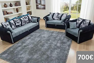 Stilske garniture: Komplet tapaciranih garnitura za dnevni boravak – moderan Chesterfield — 24