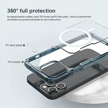 Maske i futrole za telefone: Maska Nillkin Nature Pro Magnetic za iPhone 15 Plus 6.7 plava. Uz brzu — 10