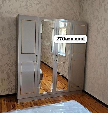 istilik paneli: Yeni, 4 qapılı, Güzgülü, Boz, Taxta, Açılan, Düz dolab — 1