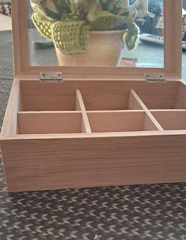 mega maxi cvece: Kutija za čaj. Drvena . Nova. dimenzije 23x16x5,5 cm — 2