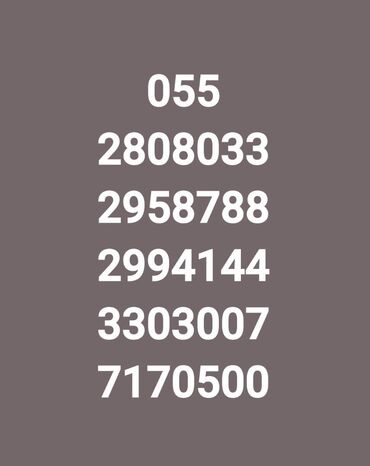 SİM-kartlar: Nömrə: ( 050 ) ( 7231212 )