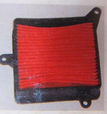 mini: Filter vazduha za motocikl – panel tip, crveni naborani uložak u crnom — 1