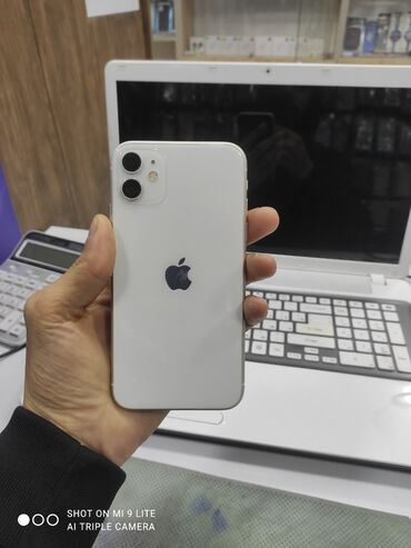 Apple iPhone: IPhone 11, 128 GB, White Titanium, Zəmanət, Simsiz şarj, Face ID