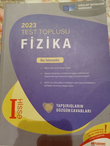 Məktəb dərslikləri: Fizika test toplusu 1 və 2 hissəsi var
ikisi birlikdə 12 azn