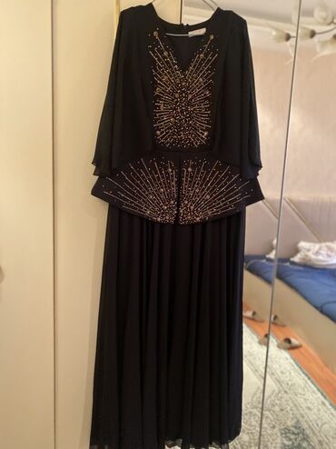 Ziyafət donları: Zərif gecə/libas - Rəng: Qara - Model: Uzun, axıcı ətəkli, üst — 7