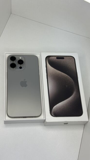 Apple iPhone: IPhone 15 Pro Max, Б/у, 256 ГБ, Natural Titanium, Коробка, 98 %