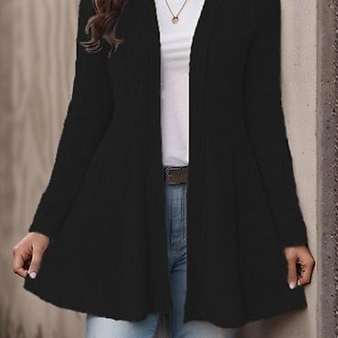 Džemperi, kardigani: Ženski dugi kardigan bez kopčanja - Kroj: A-linija sa suptilnim — 5