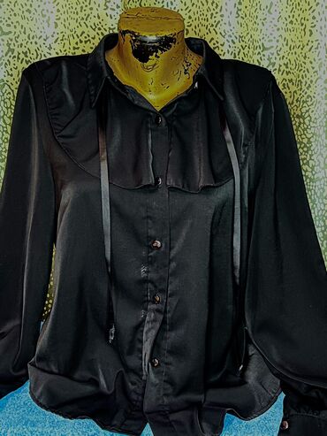женские блузки в полоску: Блузка, Классикалык модель, Жибек