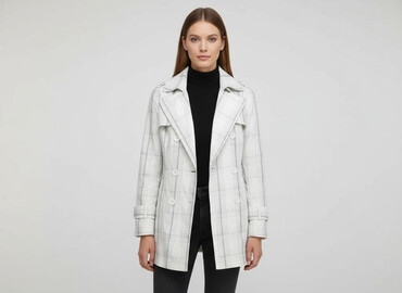 beżowy trencz i sukienka: Glo-Story, Women`s trench, size M