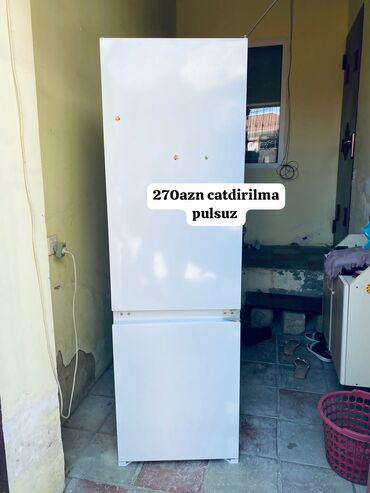 Soyuducular: İki bölməli, ağ rəngli soyuducu. Üst hissəsi soyuducu, alt hissəsi isə