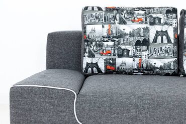 мебельный инструмент: Прямой диван, цвет - Серый, В рассрочку