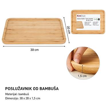 Pravougaona tacna za odlaganje od bambusa 5403317-A Opis: -