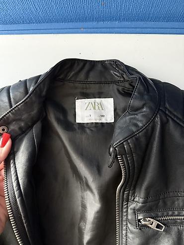 Kurtkalar: ZARA uşaq üçün dəri effektli qara biker gödəkçə - Brend: ZARA — 2
