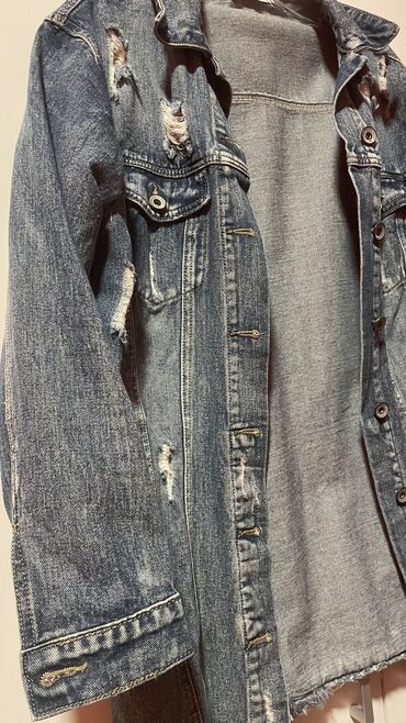 Ostale jakne, kaputi, prsluci: Prolecna teksas jakna/ gornjak, duza forma, nenosena, odgovara za M — 10
