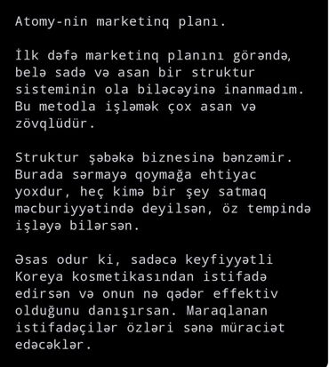 iş elanları vakansiya: Atomi şirkəti fərqli sistemdə calışır sadə və asan bir struktur dur