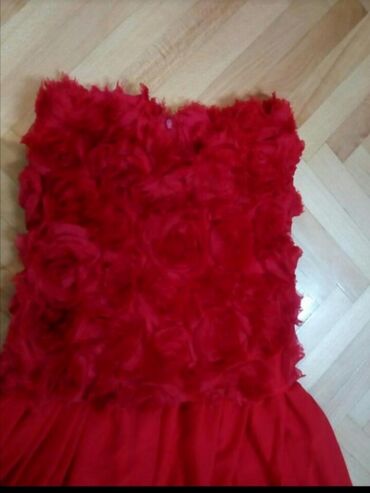haljina xxlramena pol obim grudi duzina puna elastina: L (EU 40), bоја - Crvena, Večernji, maturski, Top (bez rukava)