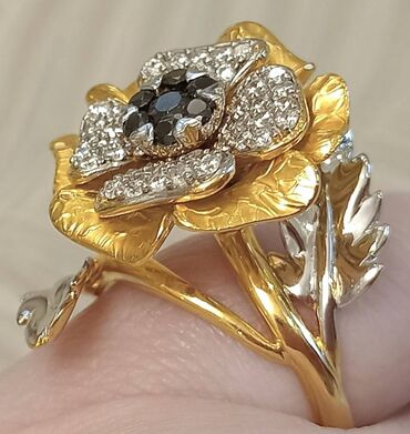 brilyant qaşlı üzük metni: Üzük, Sarı qızıl, 585 Əyar