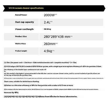 Пылесосы: Пылесос, Karcher, Стандартный, Влажная, Паровая, Смешанная, Мешок, Циклонный фильтр, Фильтр для воды — 18