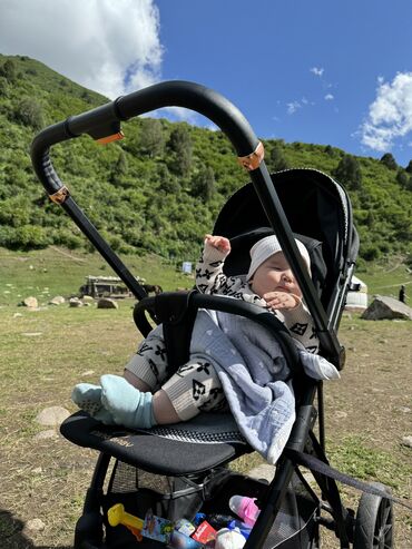 коляска baby stroller: Коляска, цвет - Черный, Б/у