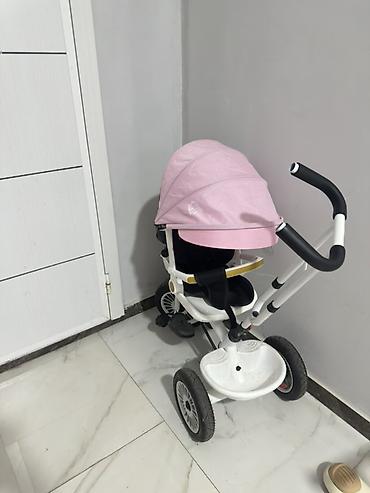 Uşaq dünyası: Uşaq üçtəkərli velosipedi – valideyn tutacaqlı - Rəng: ağ/ açıq — 2
