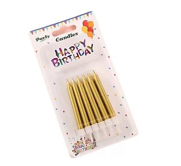 Свечи для торта: Праздничные свечи для торта “Happy Birthday” - Набор тонких — 5