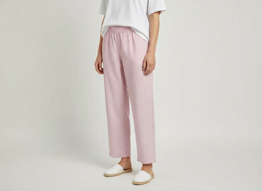 plisowane szerokie spodnie: Material trousers for women, size S
