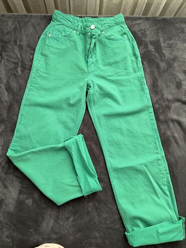женские брюки с воланами: Брюки Zara, XS (EU 34), S (EU 36), цвет - Зеленый
