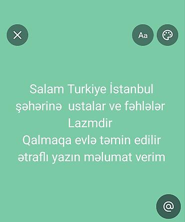 bakı tikiş evi unvan: İstanbulda ustalar və fəhlələr üçün iş təklifi tikinti binalarıdir — 1