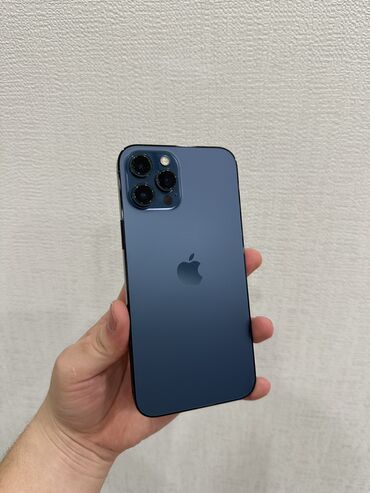 Apple iPhone: IPhone 12 Pro Max, Б/у, 128 ГБ, Pacific Blue, Зарядное устройство, Защитное стекло, Чехол, 81 %