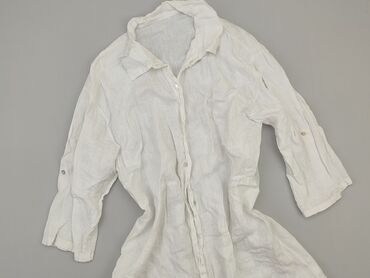 białe lniana bluzki damskie: Shirt, L (EU 40), condition - Very good