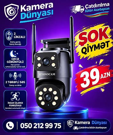 Kamera Vİ-Fİ təhlükəsizlik sistemləri 📹 SZSINOCAM 2 Linzalı Wi-Fi