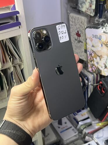 Apple iPhone: IPhone 12 Pro Max, Б/у, 512 ГБ, Graphite, Чехол, Наушники, Зарядное устройство, 91 %