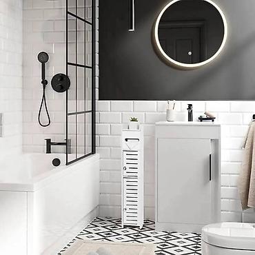 prekrivač ikea: Uski beli ormarić za kupatilo idealan za male prostore! Praktičan i — 5