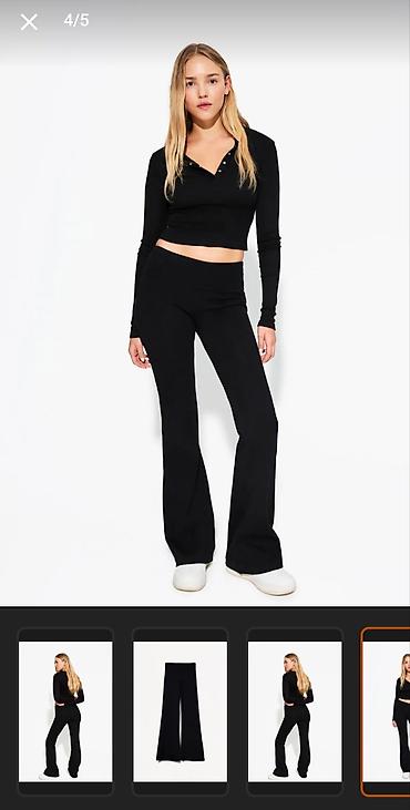 Şalvarlar: Şalvar, Bershka, S, rəng - Qara — 1