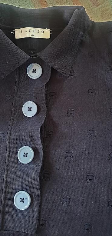 ps baletanke: SANDRO Paris polo knit haljina. Teget boje, polo model sa kragnicom i — 1