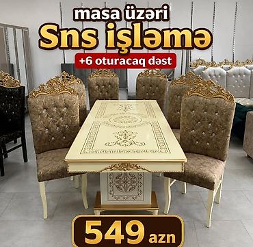 saloglu mebel instagram: Zərif klassik üslublu yemək masası dəsti. Masa üzərində SNS işləmə — 1