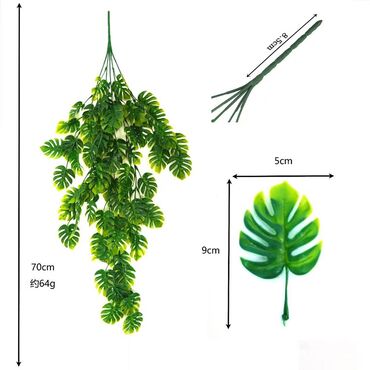 Süni güllər: Süni asma yaşıl bitki bəzəyi - Material: yüksək keyfiyyətli plastik — 4