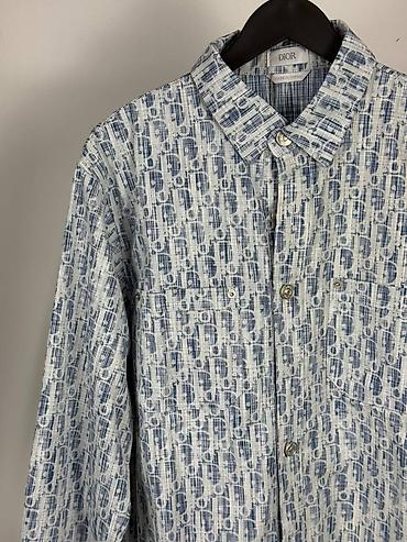 идеальное: Мужская рубашка, XL, Dior, Б/у, цвет - Голубой, Платная доставка, Самовывоз — 2