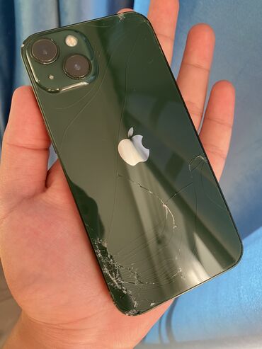 техничеа: IPhone 13, Колдонулган, 128 ГБ, Жашыл, Куту, Каптама, 80 %