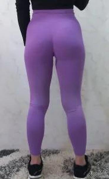 Helanke, biciklistički šortsevi: Ženske sportske helanke – ljubičaste - Model: visok struk sa širokim — 14