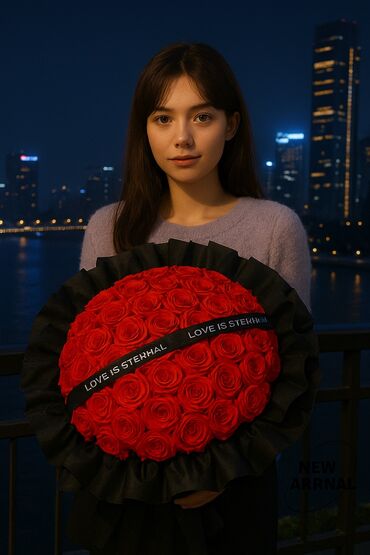 что подарить девушке: 🌹 199 роз, которые производят впечатление 🖤 Черная упаковка + лента
