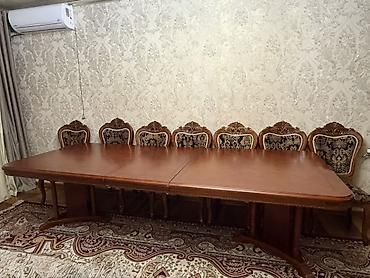 деревянные стол: Стол и стул для зала, Б/у, цвет - Коричневый — 1