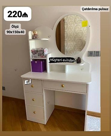 lego duplo konstruktorları: Ağ rəngli kosmetik masa və güzgü dəsti - Ölçü: 90 × 150 × 40 sm - — 1