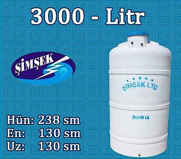 Baklar və çənlər: ŞİMŞEK LTD plastik su çənləri Həcm variantları: - 1000 litr (ölçü 1) — 13