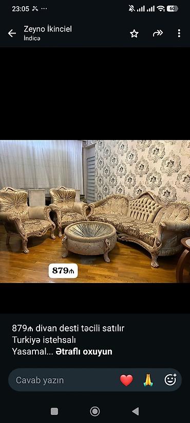 879₼ divan desti təcili satılır Turkiyə istehsalı Yasamal 9495