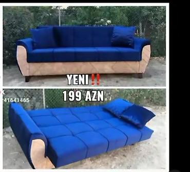 acılan divan: Çevrilə bilən divan – mavi rəng - Funksiya: Asan mexanizmlə açılıb — 1